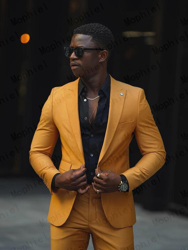 Costume homme jaune moutarde 2 pièces