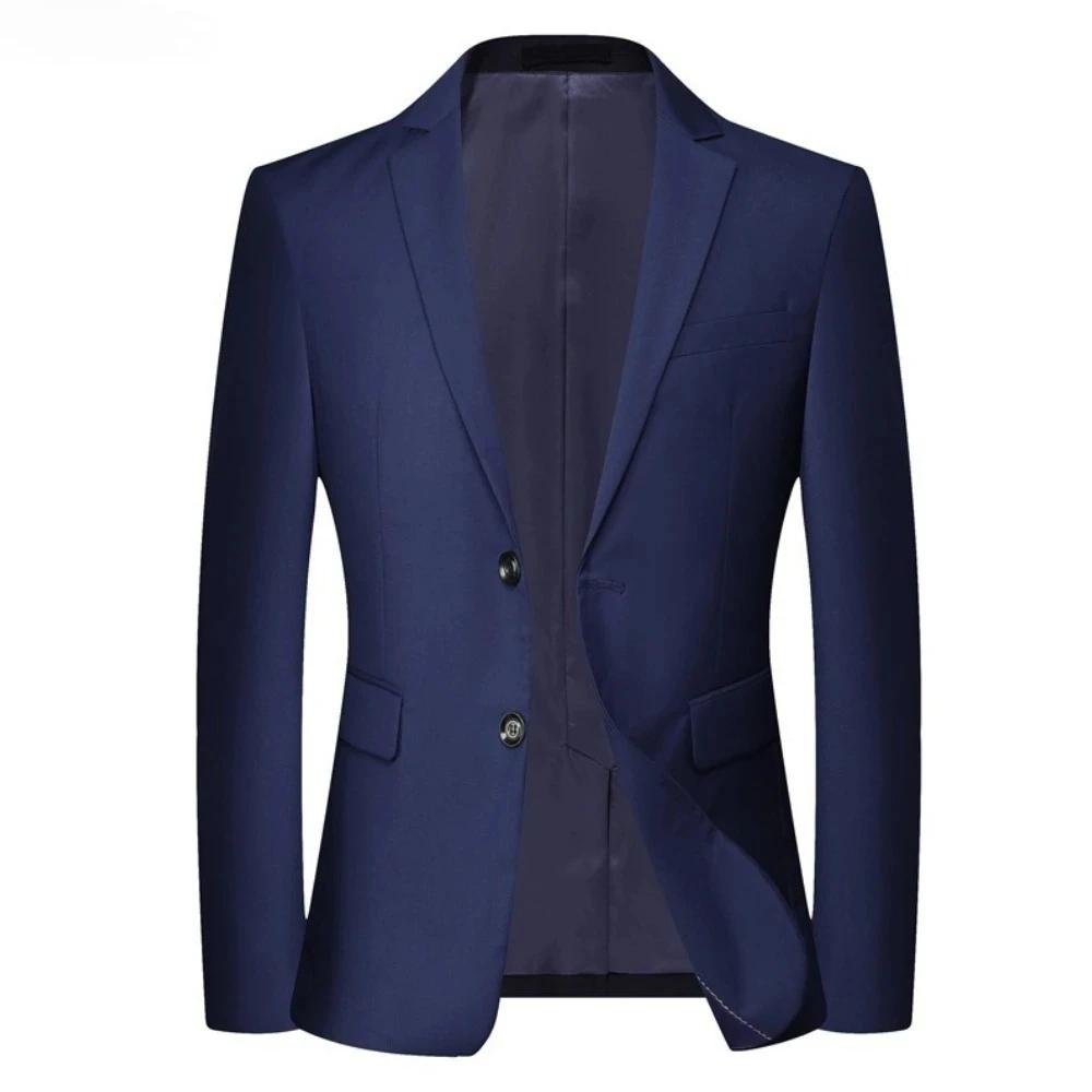 Hommes Blazers formels costume vestes mariage de haute qualité élégant Slim Fit bureau prêt tissu extensible mince