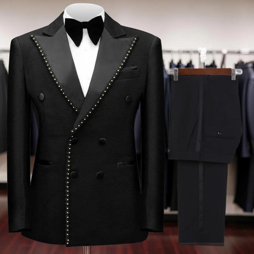 Costume de cérémonie croisé perlé pour homme