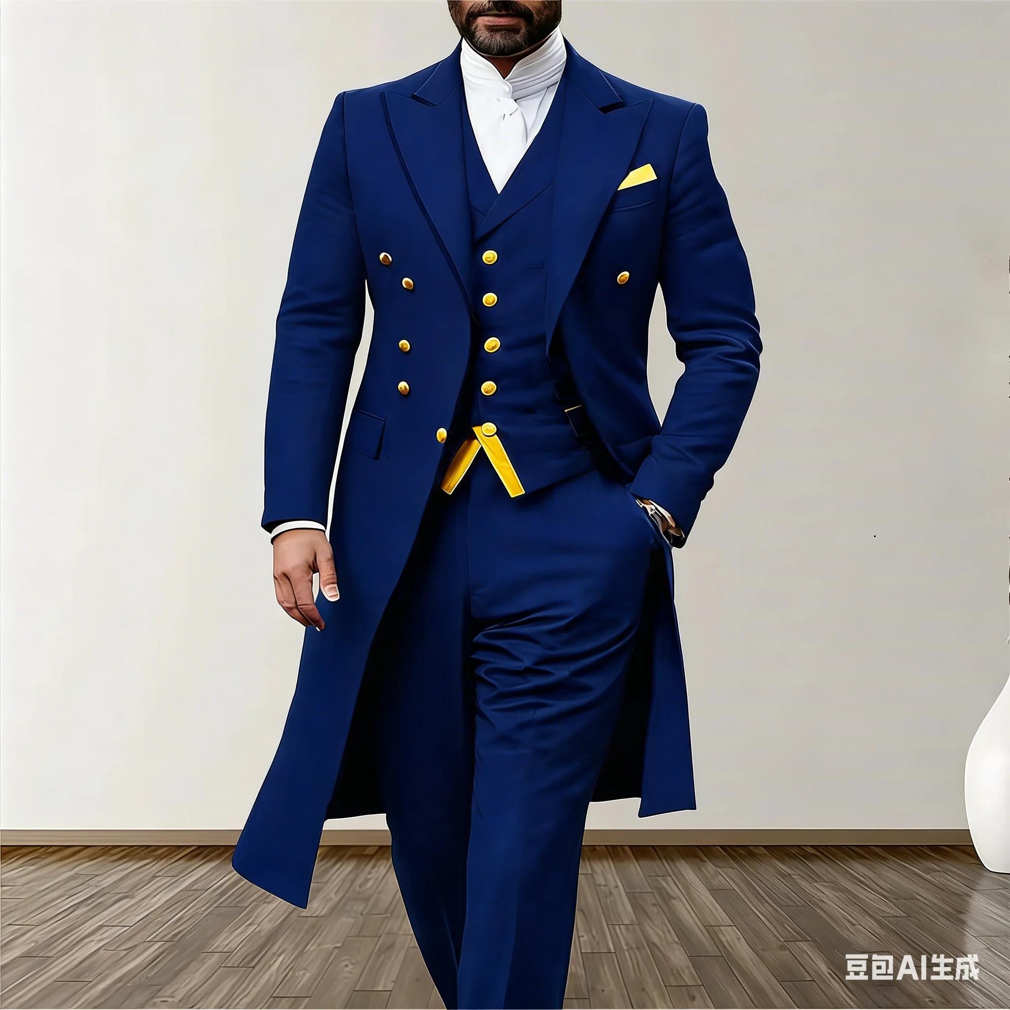 Costume de mariage bleu pour homme