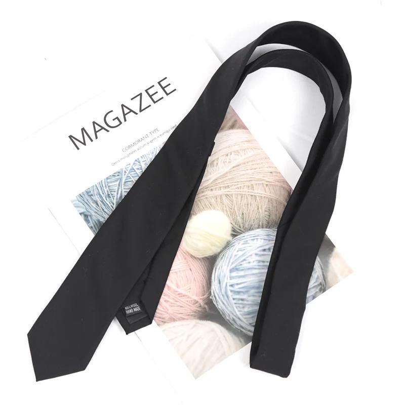 Cravate en coton noir solide pour hommes