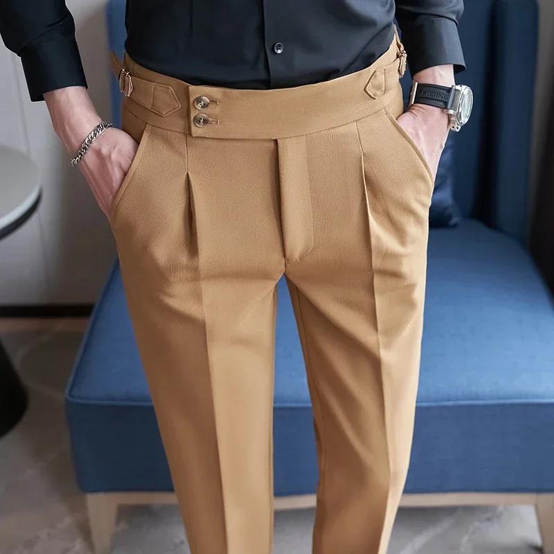 Pantalon de costume jaune pour hommes