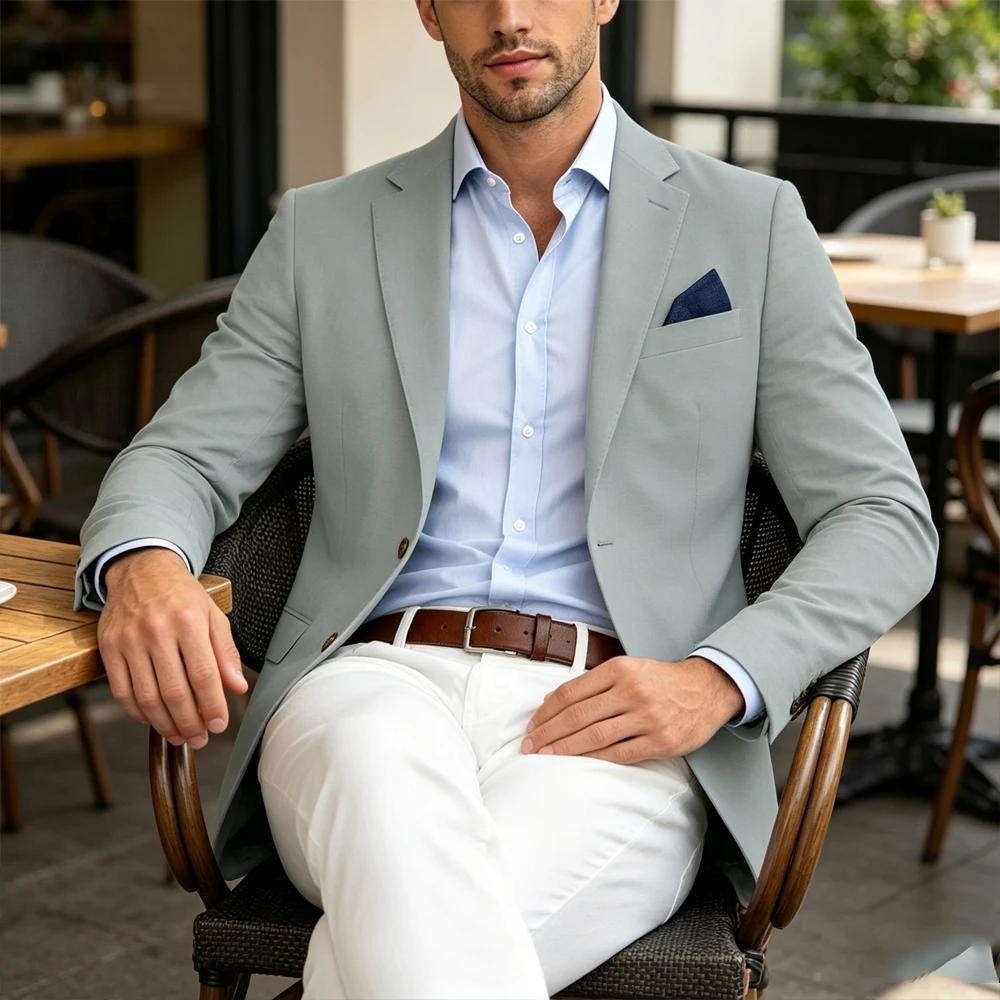 Blazer en mélange de lin pour homme