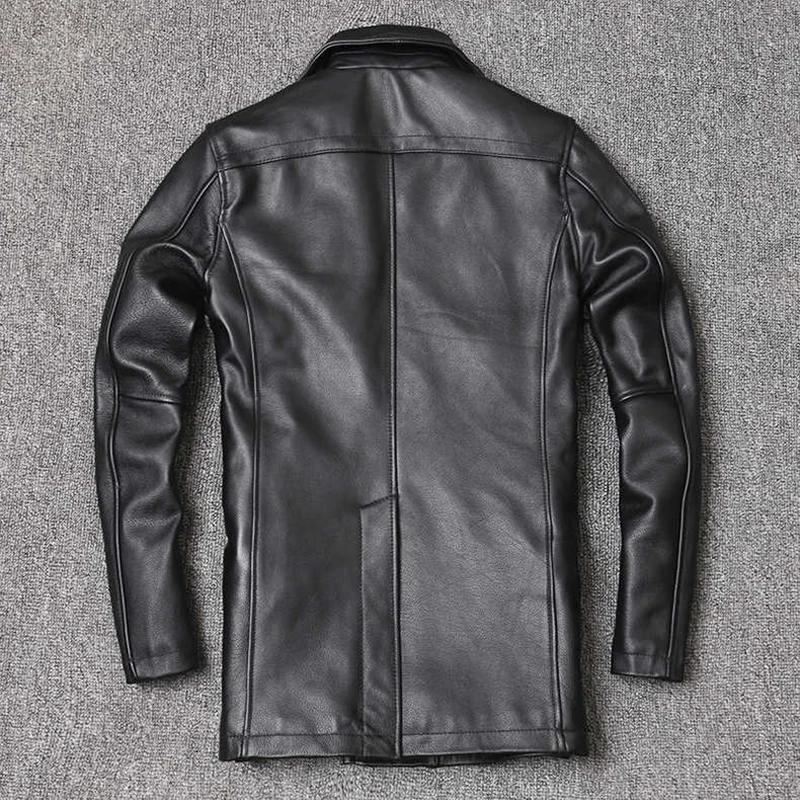 Veste en cuir véritable pour homme