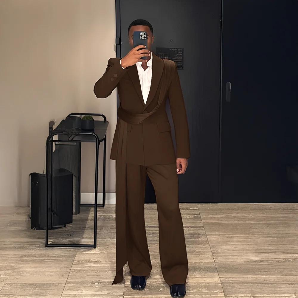 Costume 2 pièces bordeaux pour hommes