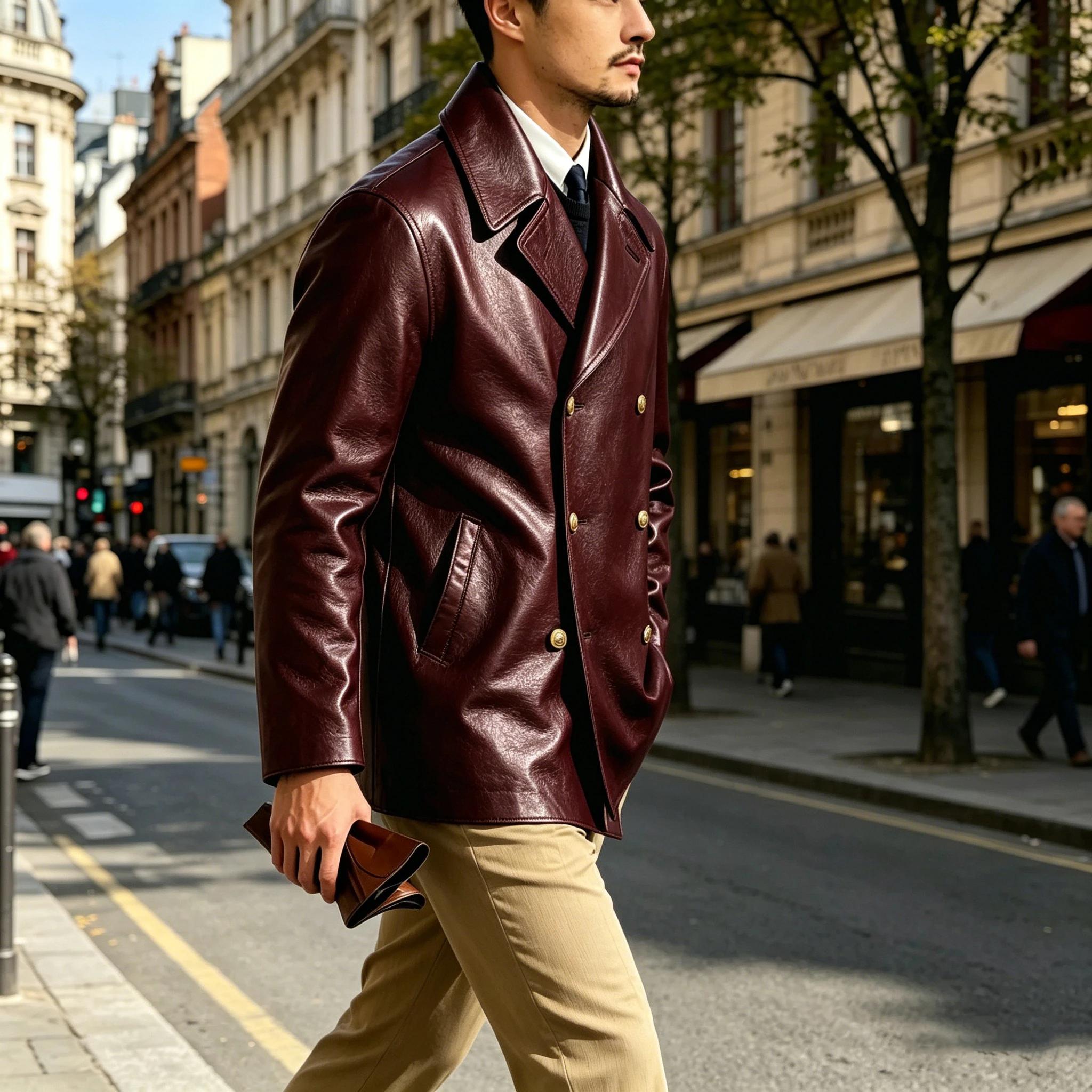 Blazer en cuir de luxe pour homme
