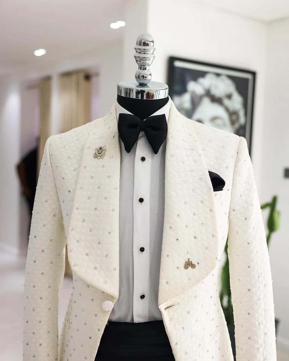 Blazer blanc imbibé pour homme