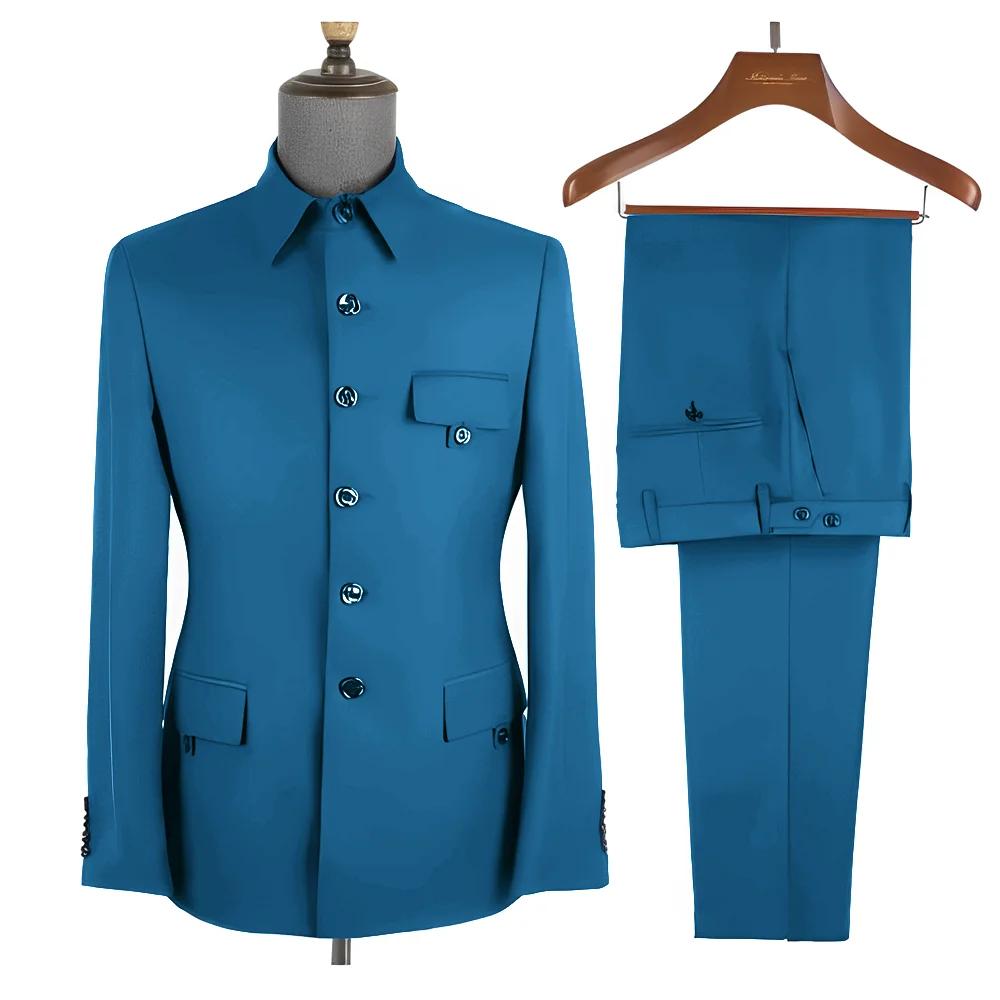 Costume formel bleu Royal pour hommes