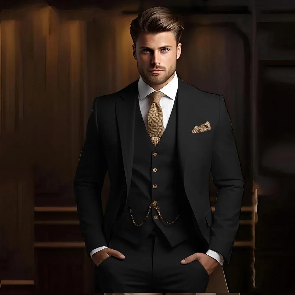 Costumes formels pour hommes pour marié 3 pièces kaki mariage