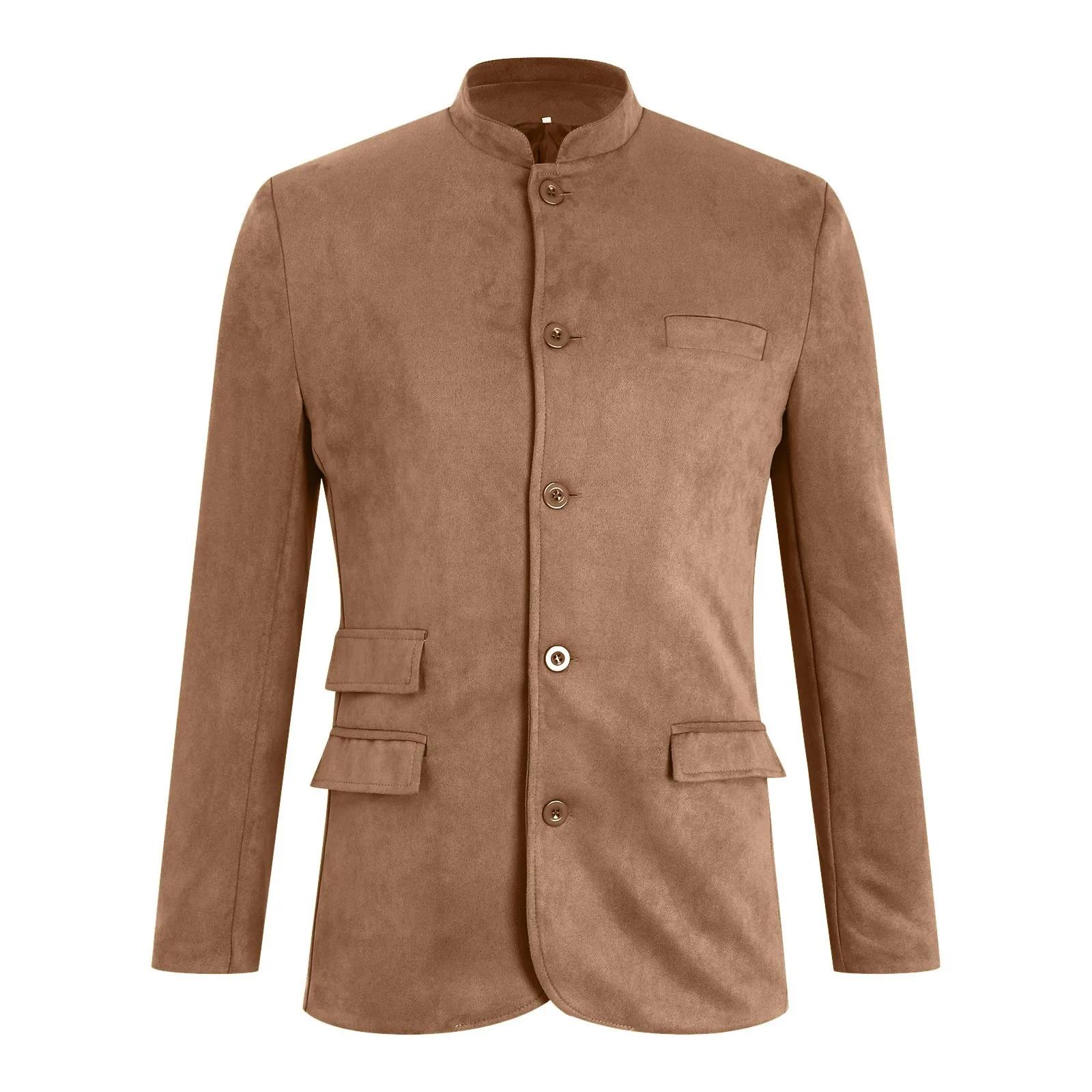 Veste de costume en Faux daim pour hommes