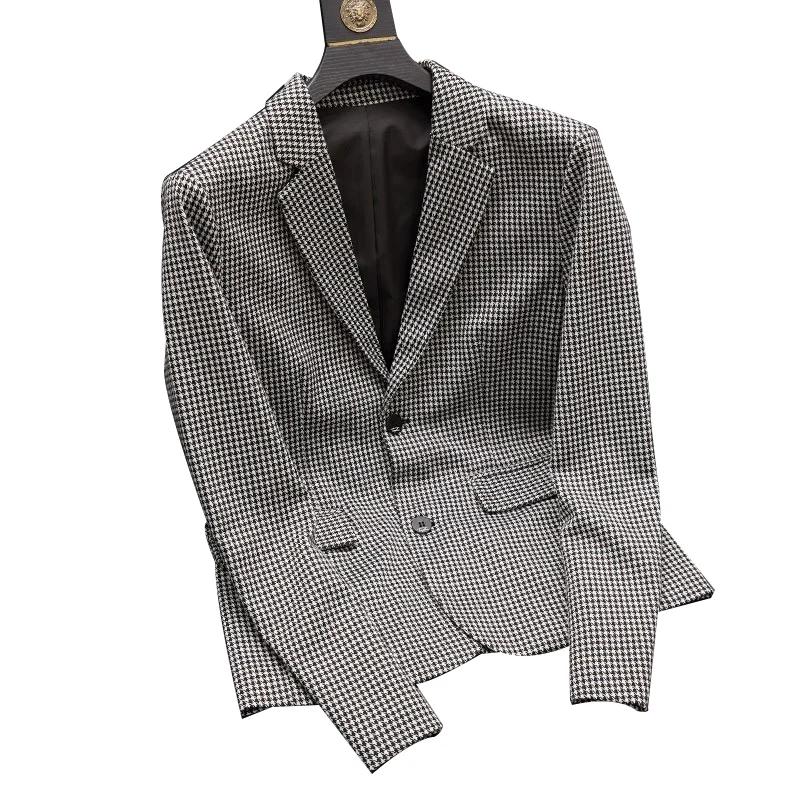 Veste de costume pied-de-poule pour hommes