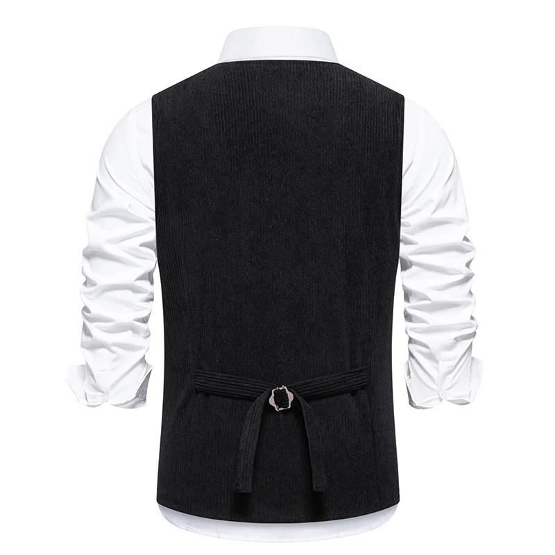 Gilet vintage en velours côtelé pour hommes