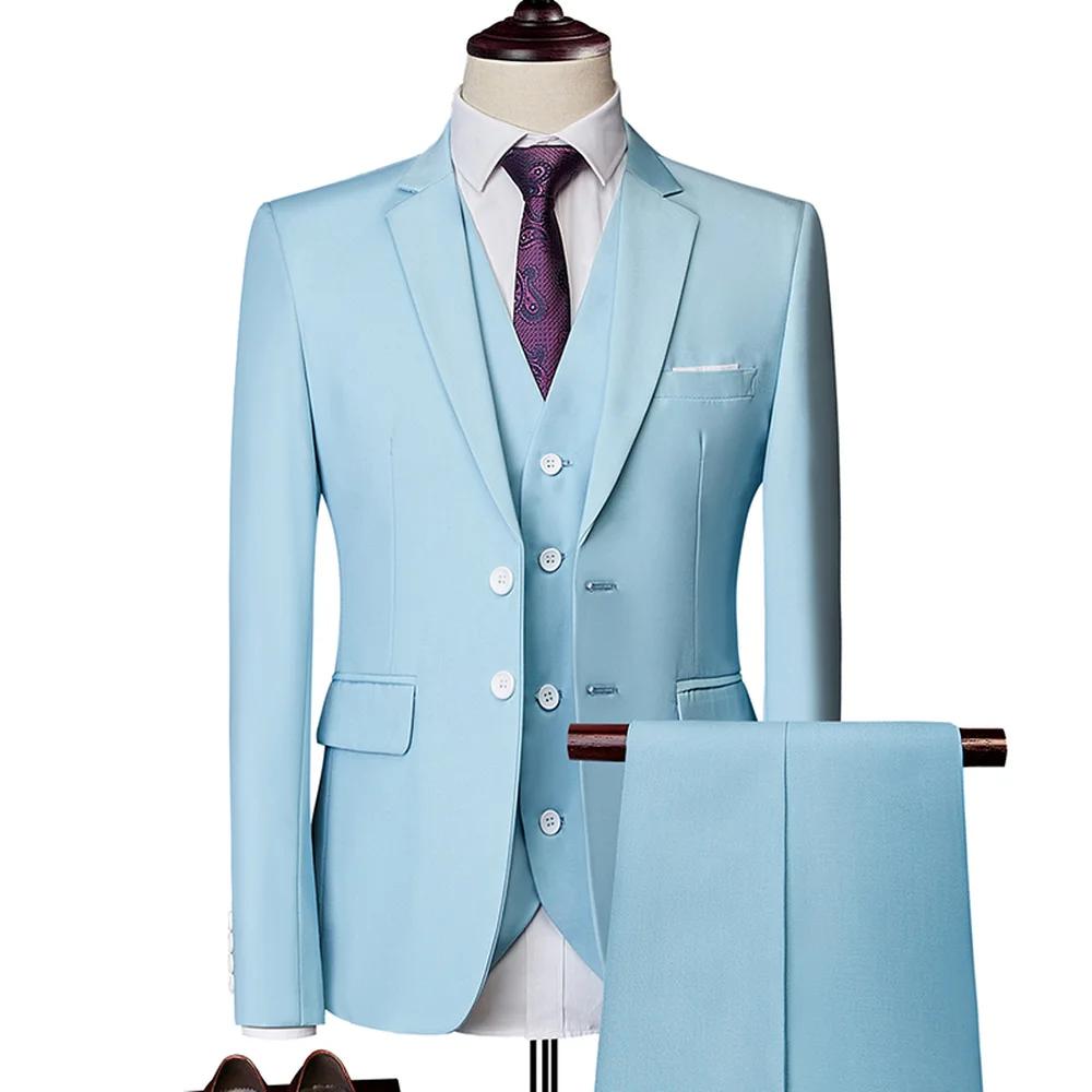 Merveilleux marié mâle mariage bal costume vert coupe ajustée smoking hommes formel affaires vêtements de travail costumes 3 pièces ensembles (veste + pantalon + gilet)