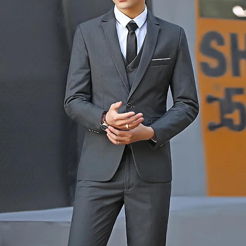 Costume de mariage slim fit trois pièces pour homme