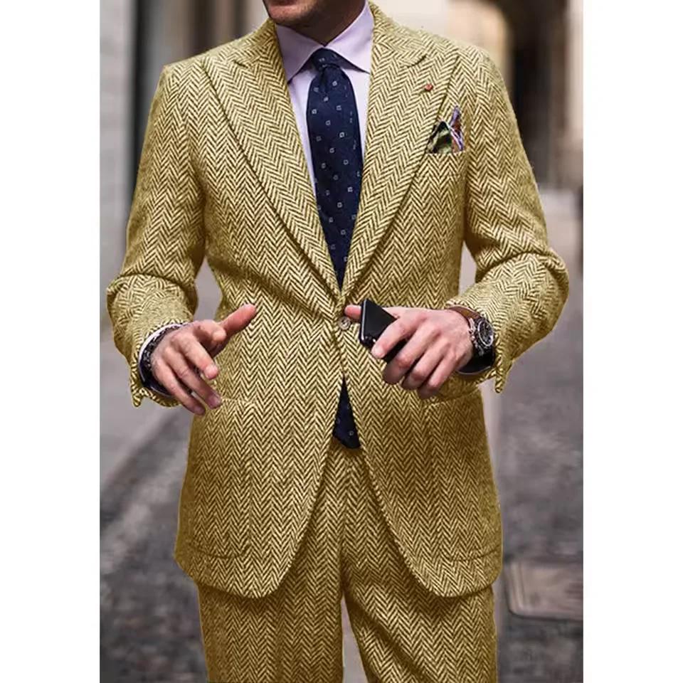Costume deux pièces à chevrons pour hommes
