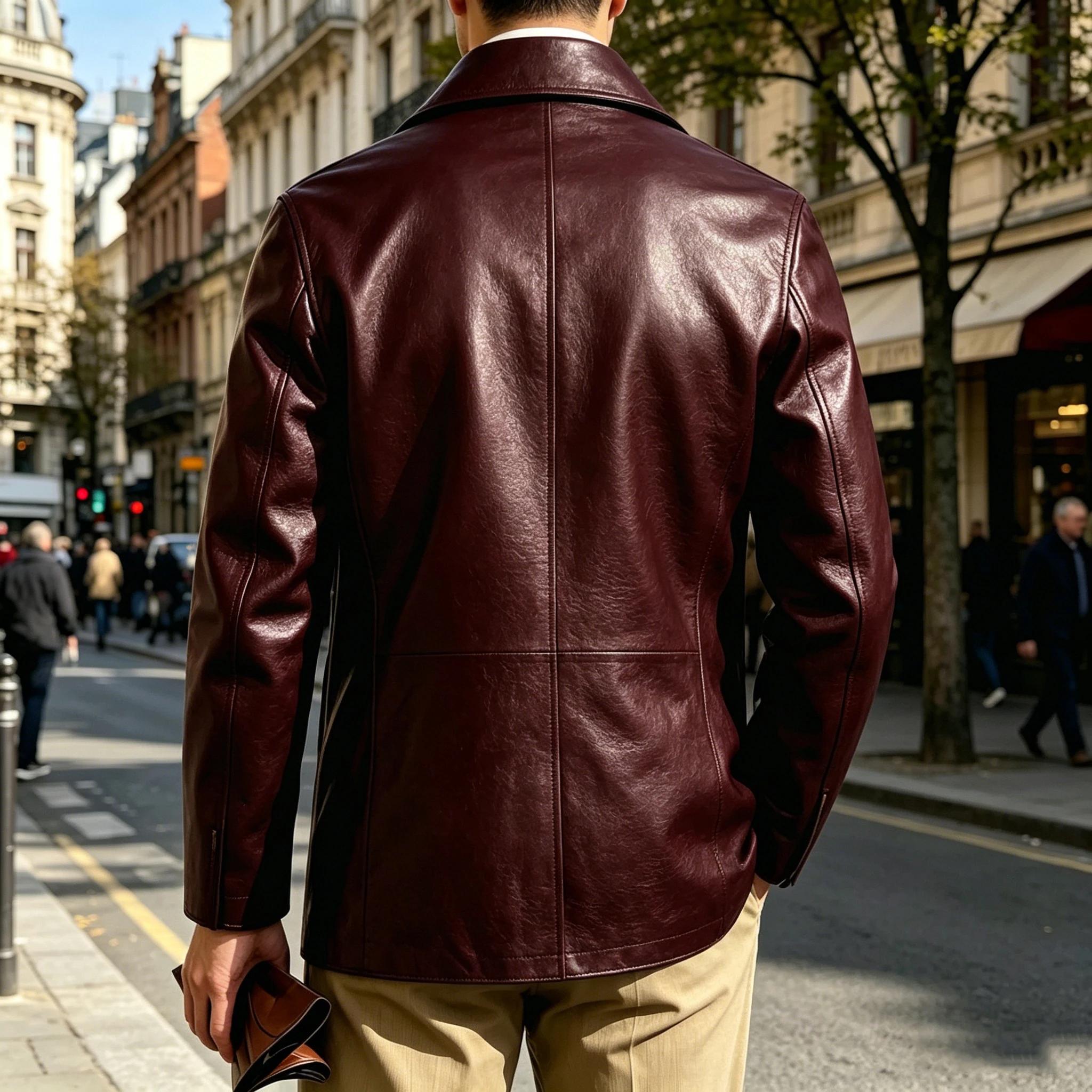 Blazer en cuir de luxe pour homme
