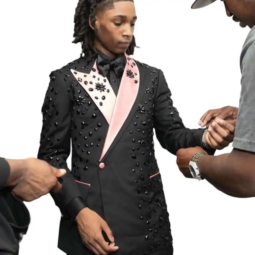 Costume de Luxe 2 Pièces pour Homme : Veste et Pantalon Perlé