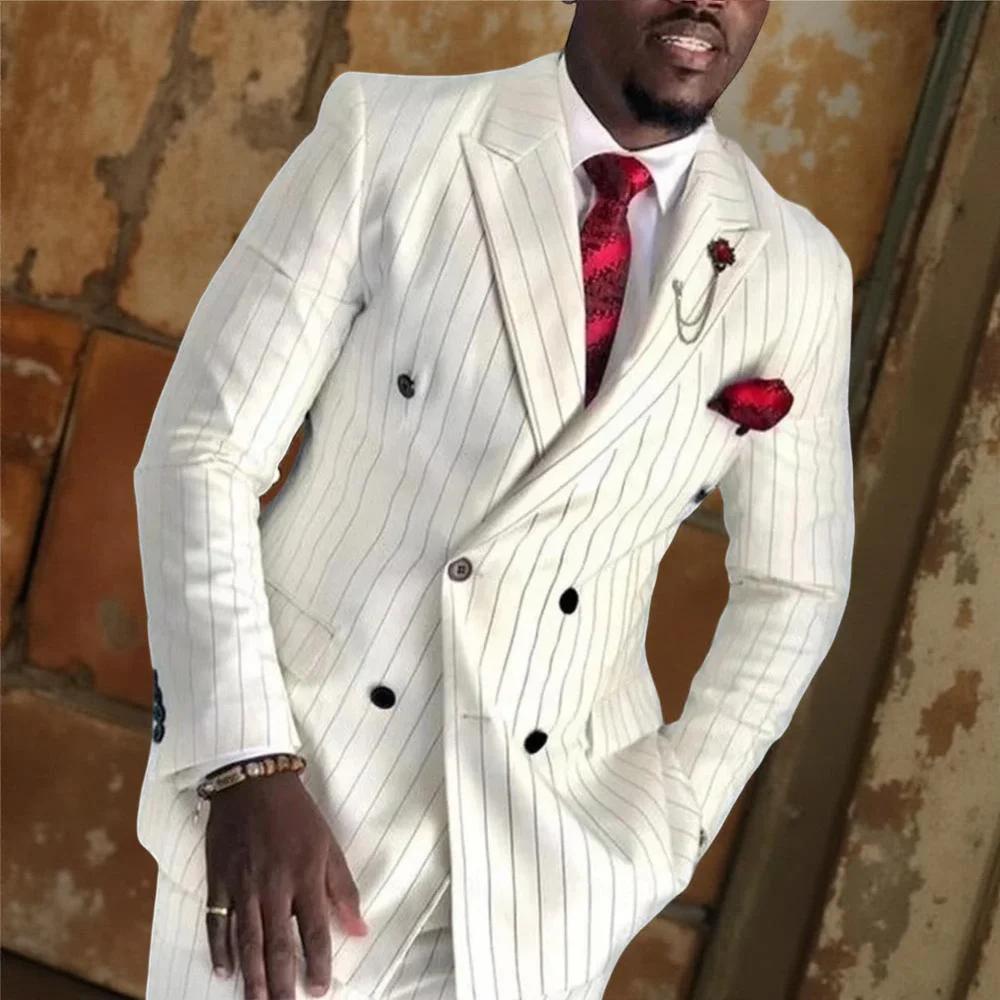 Costumes de mariage rayés pour hommes