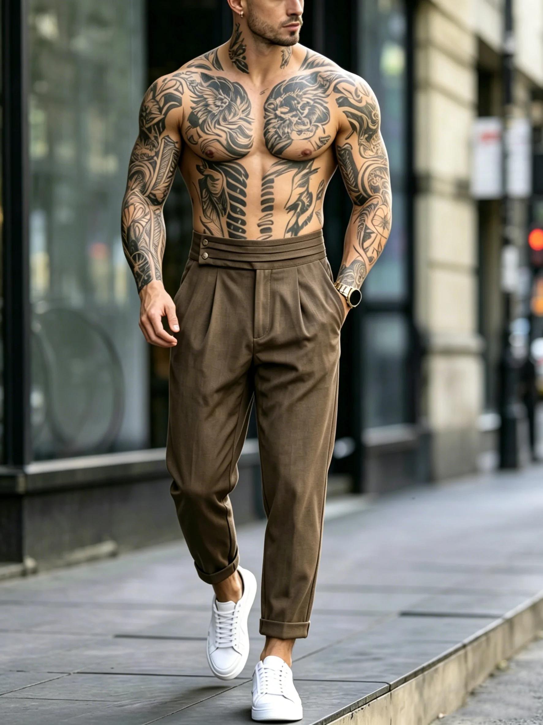 Pantalon de costume fluide de luxe pour homme