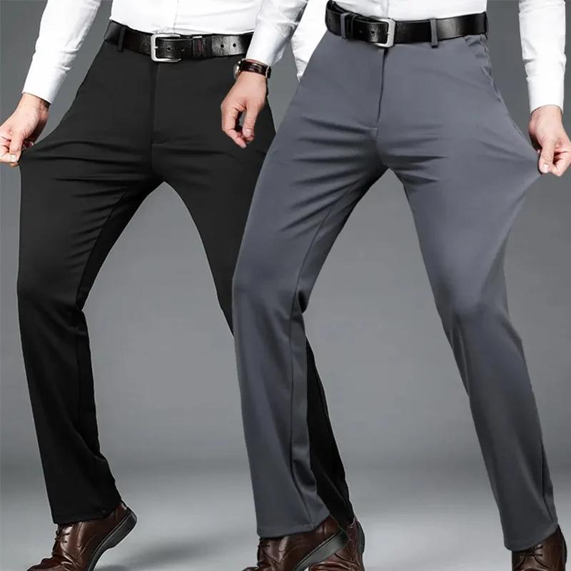 29-42 hommes été mince mode affaires costume décontracté pantalon pantalons longs