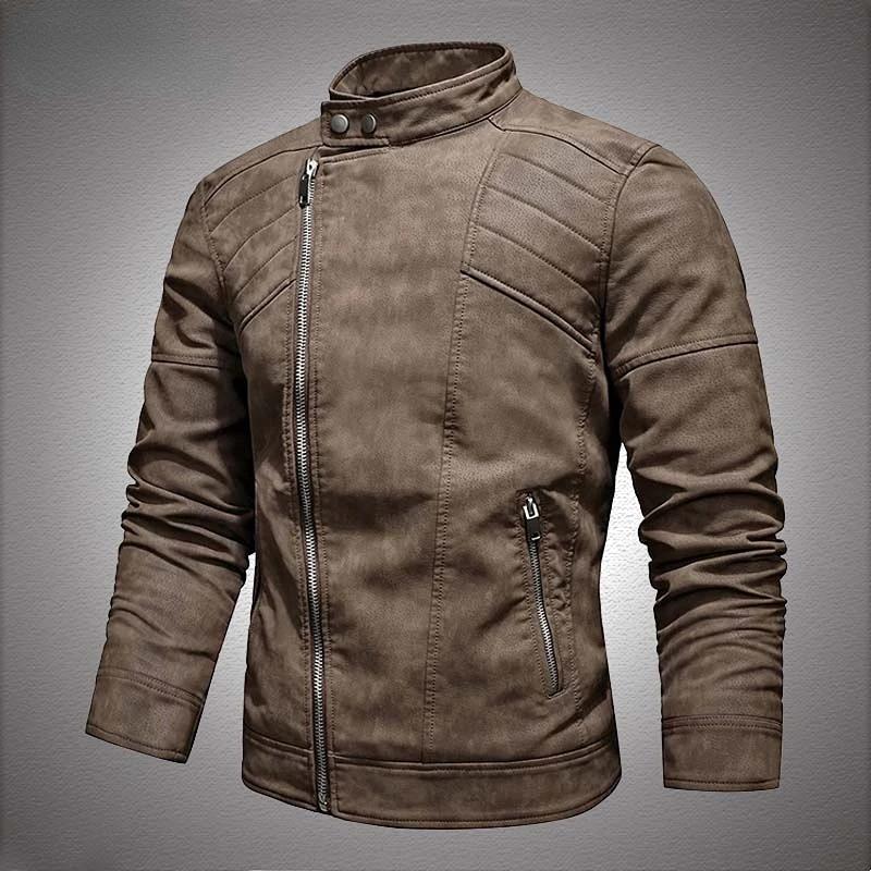2025 mode veste en cuir hommes hiver polaire chaud fermeture éclair moto manteaux