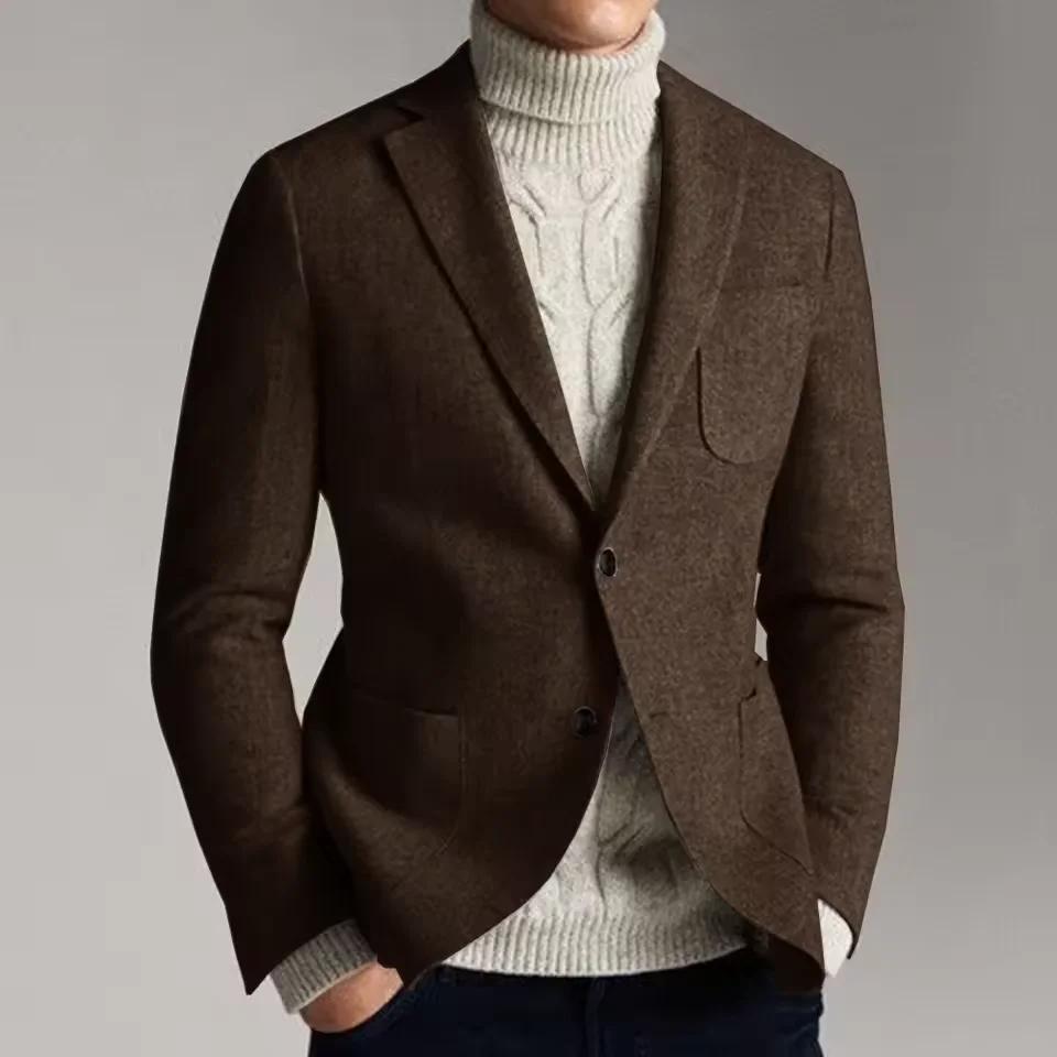 Veste de costume en laine pour hommes