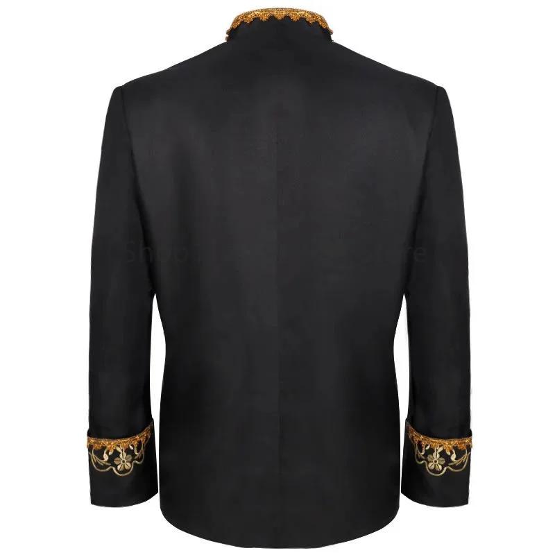 Veste de robe de cour incrustée d'or pour hommes