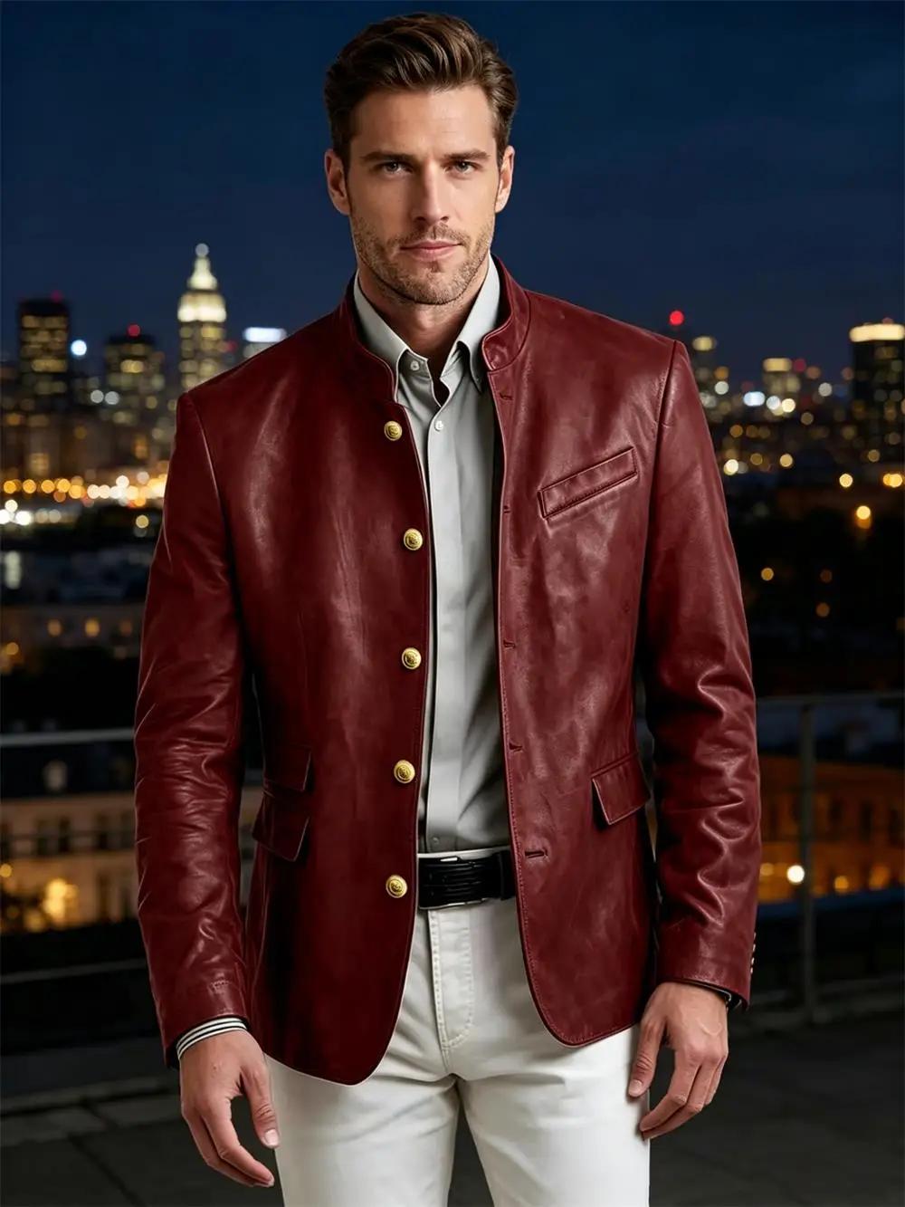 Veste en cuir pour homme