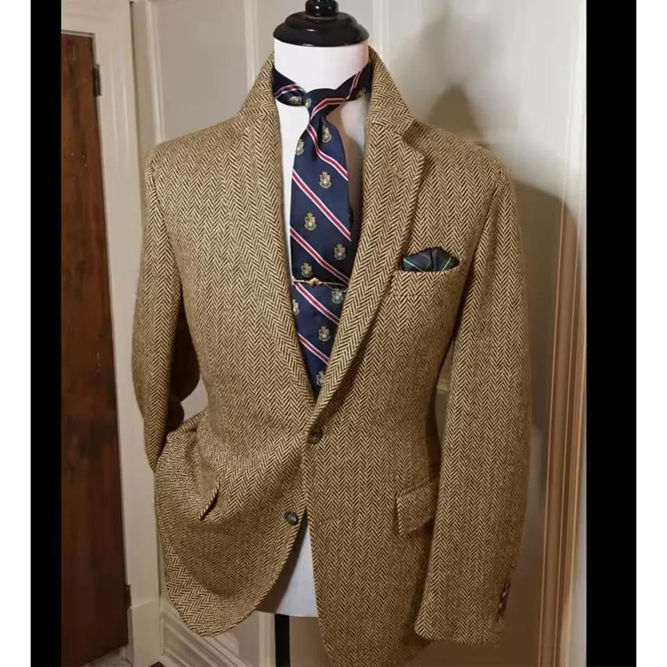 Blazer en tweed à chevrons pour homme