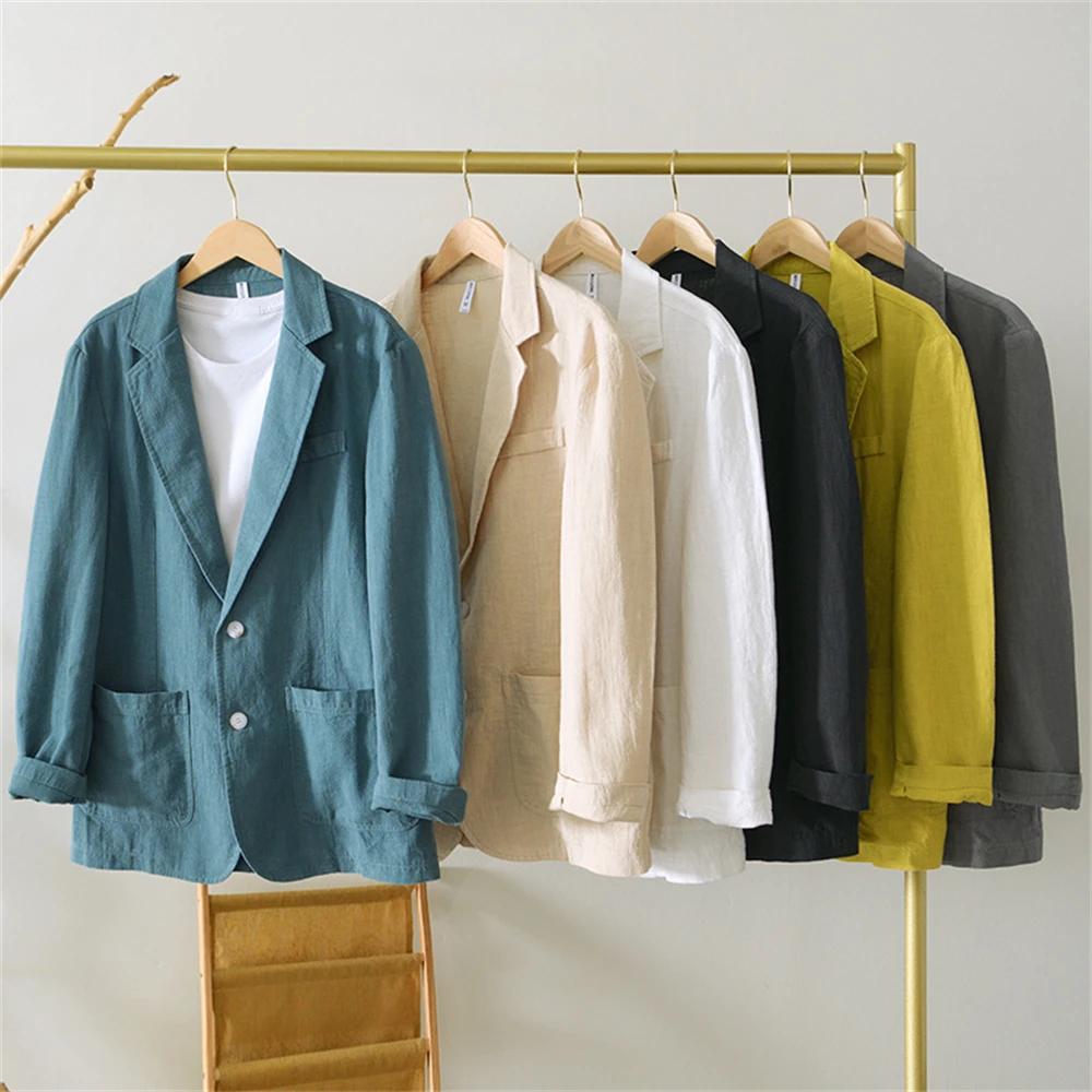 Veste de costume en lin pour hommes