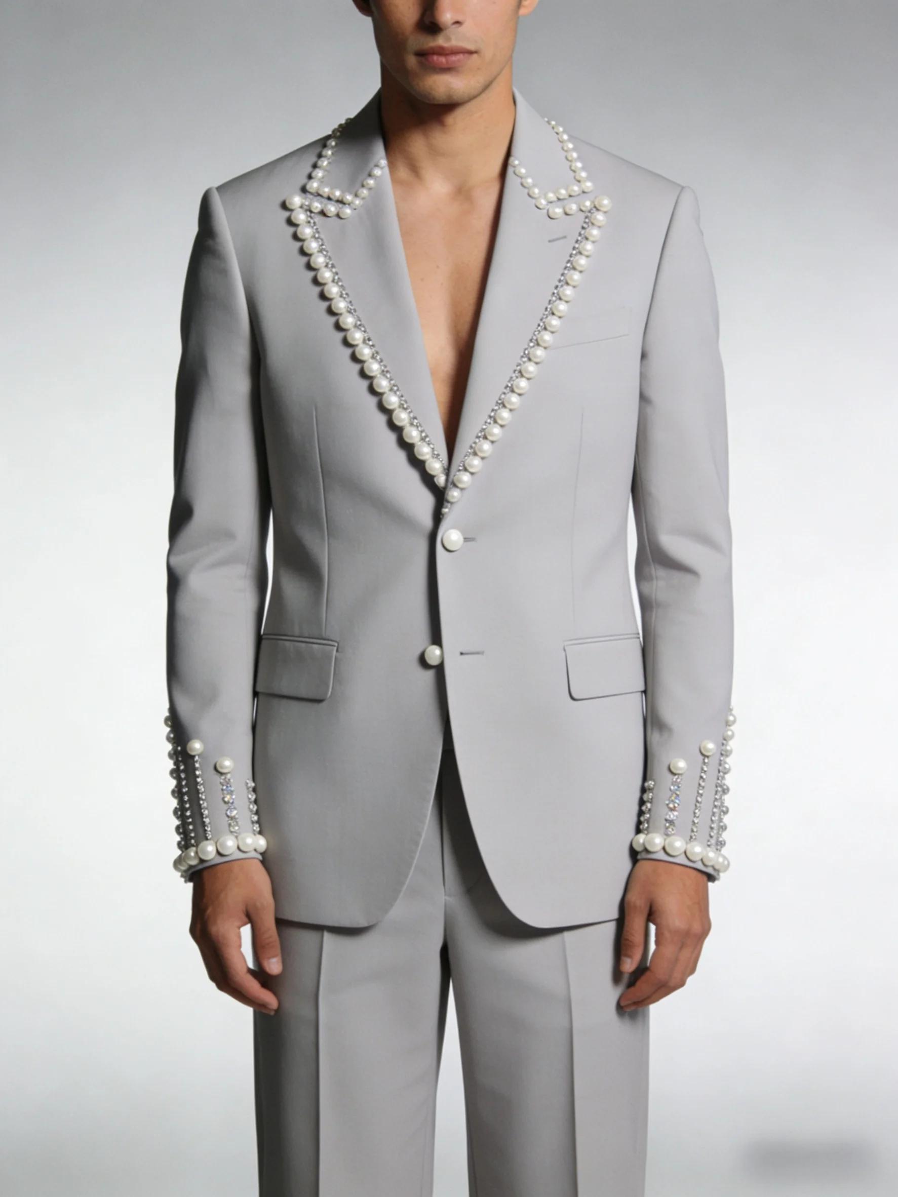 Ensemble de costumes gris clair pour hommes