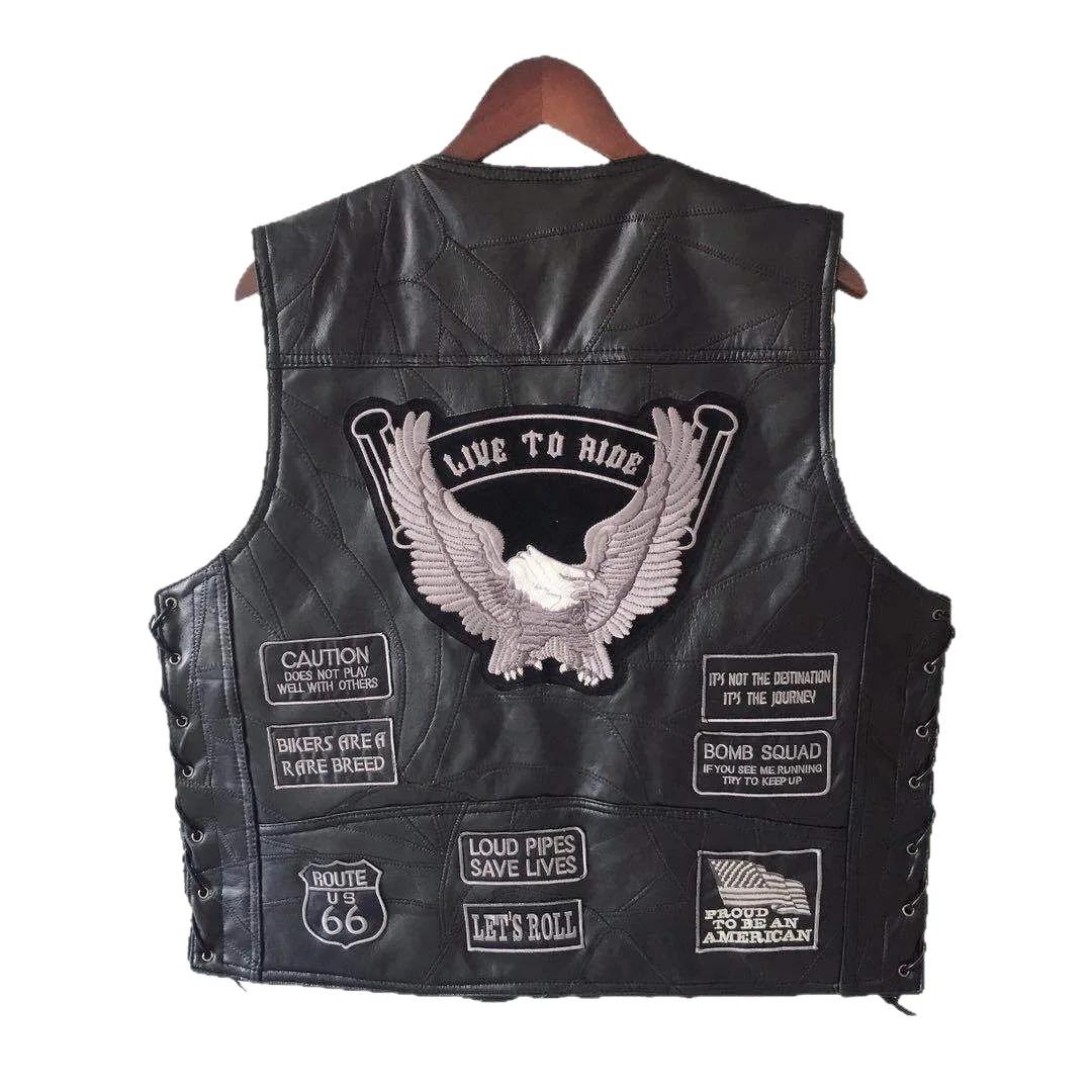 Gilet de motard en cuir pour hommes