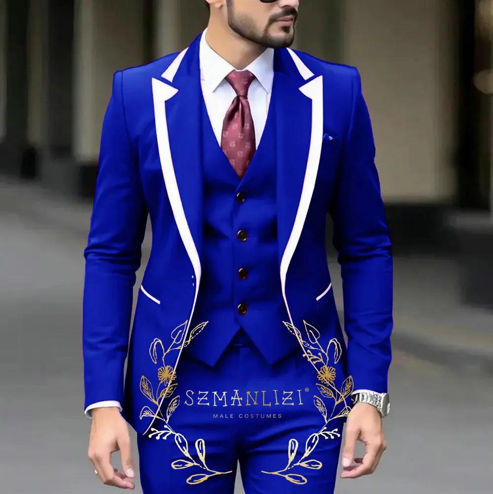 Tuxedos de mariage bleu Royal pour hommes