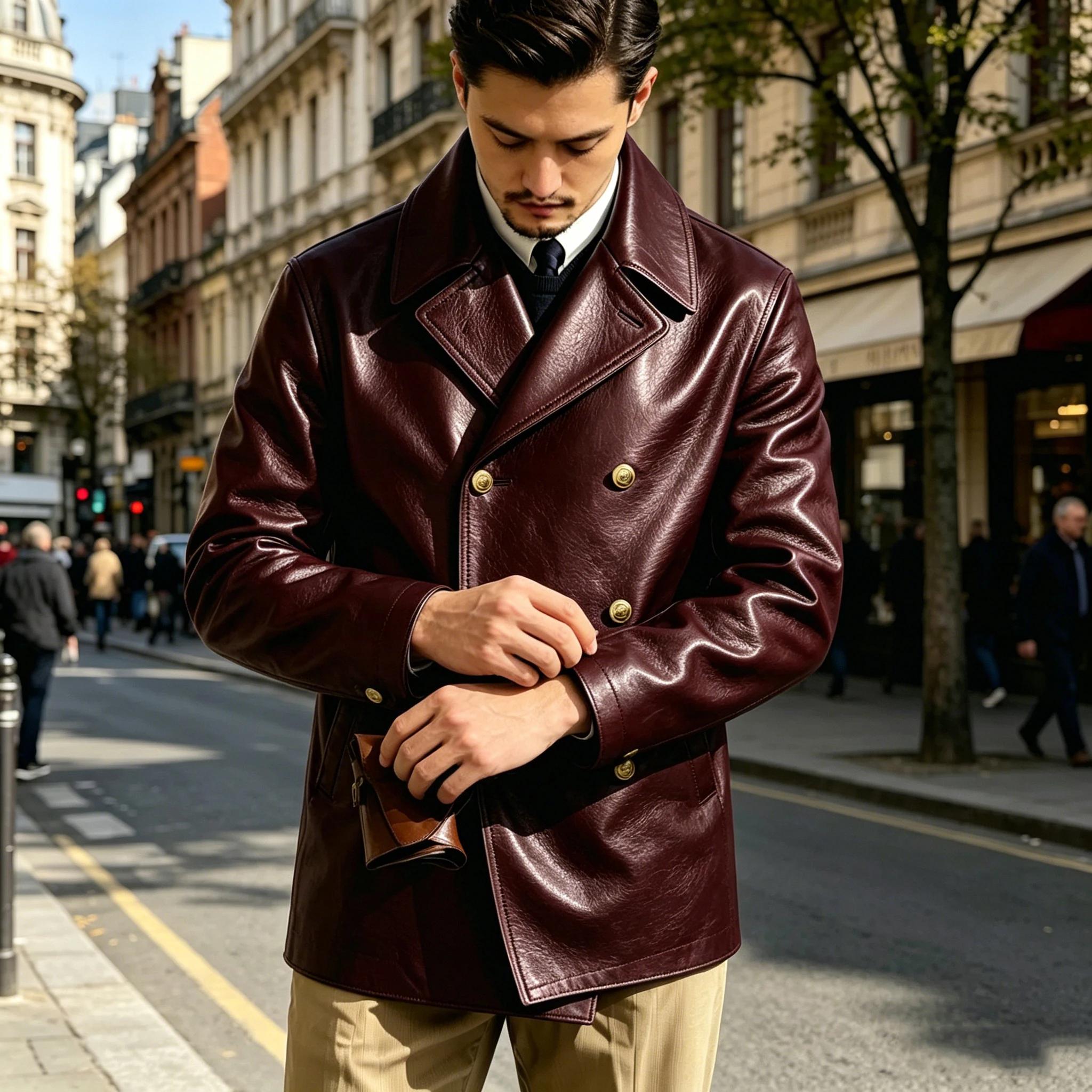 Blazer en cuir de luxe pour homme