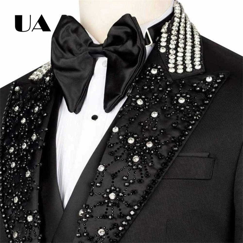 Ensemble de costume de perles de luxe haut de gamme pour hommes