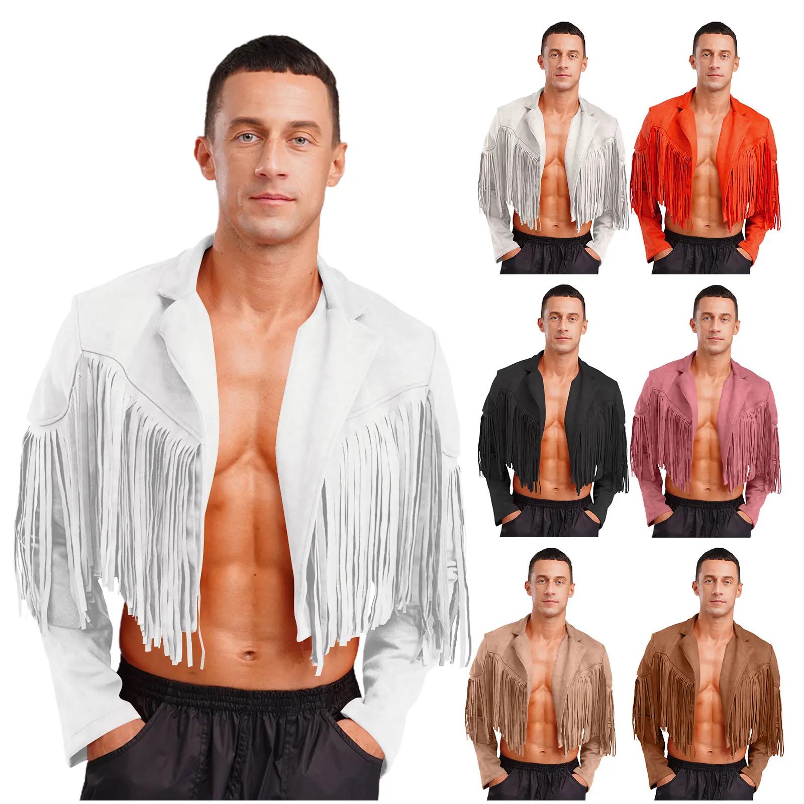Vestes courtes en Faux daim à franges pour hommes