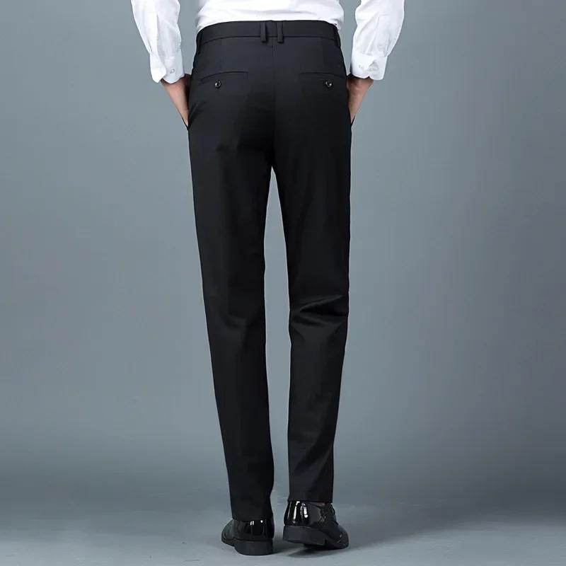 Pantalon de costume noir décontracté pour hommes