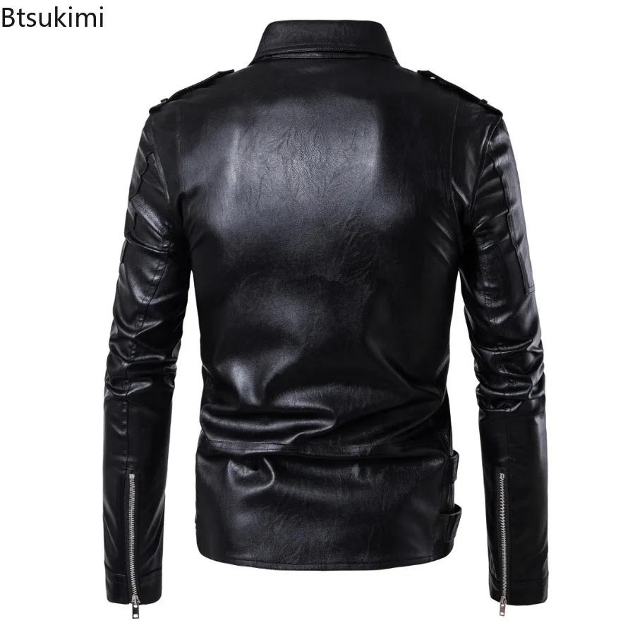 Beaux vestes de moto en cuir pour hommes Style britannique mode Faux