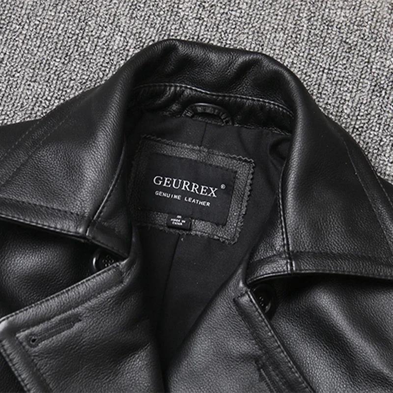 Veste en cuir véritable pour hommes