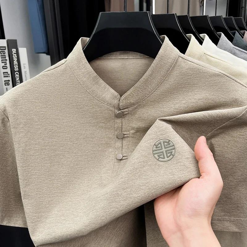 Polo pour homme à col mandarin