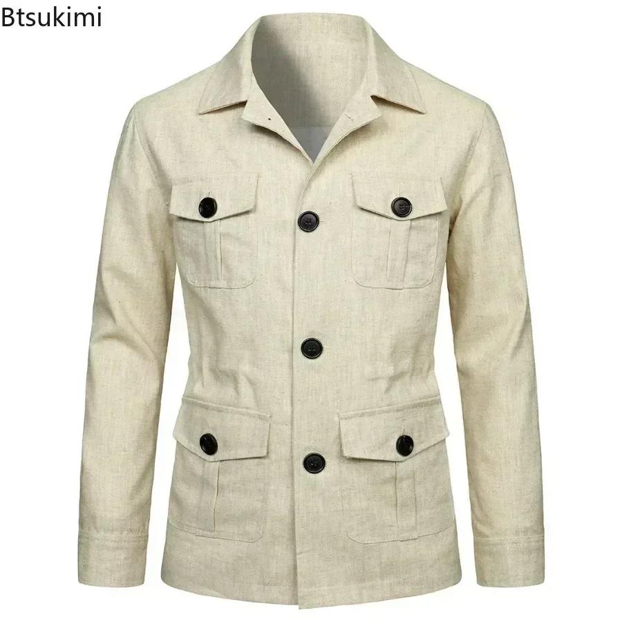 Vestes Safari en lin pour hommes
