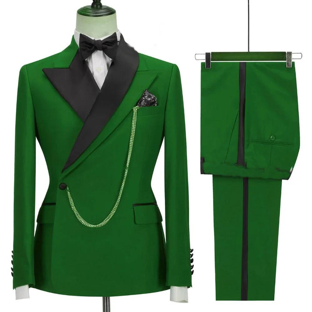 Dernière conception jaune hommes costumes revers à pointe un bouton décontracté mince mâle costume affaires mariage marié élégant 2 pièces Blazer pantalon