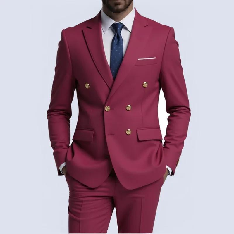 Costume Double boutonnage noir pour hommes