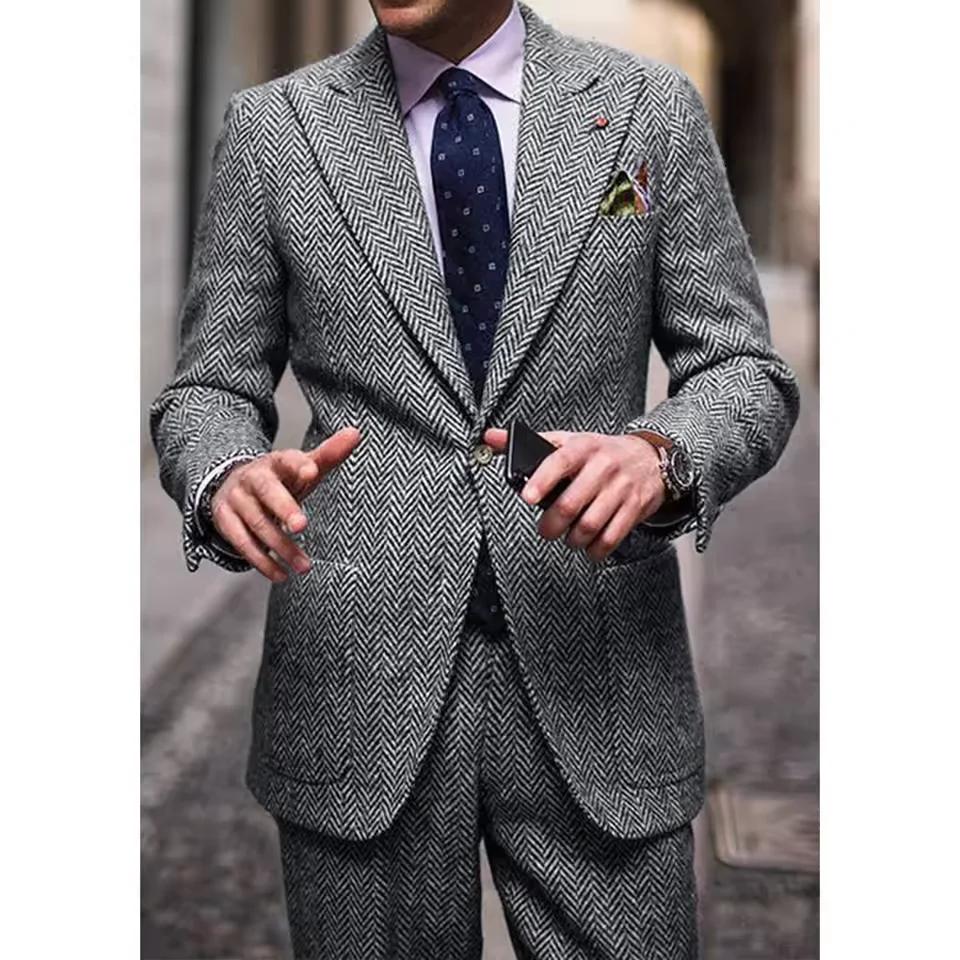 Costume deux pièces à chevrons pour hommes