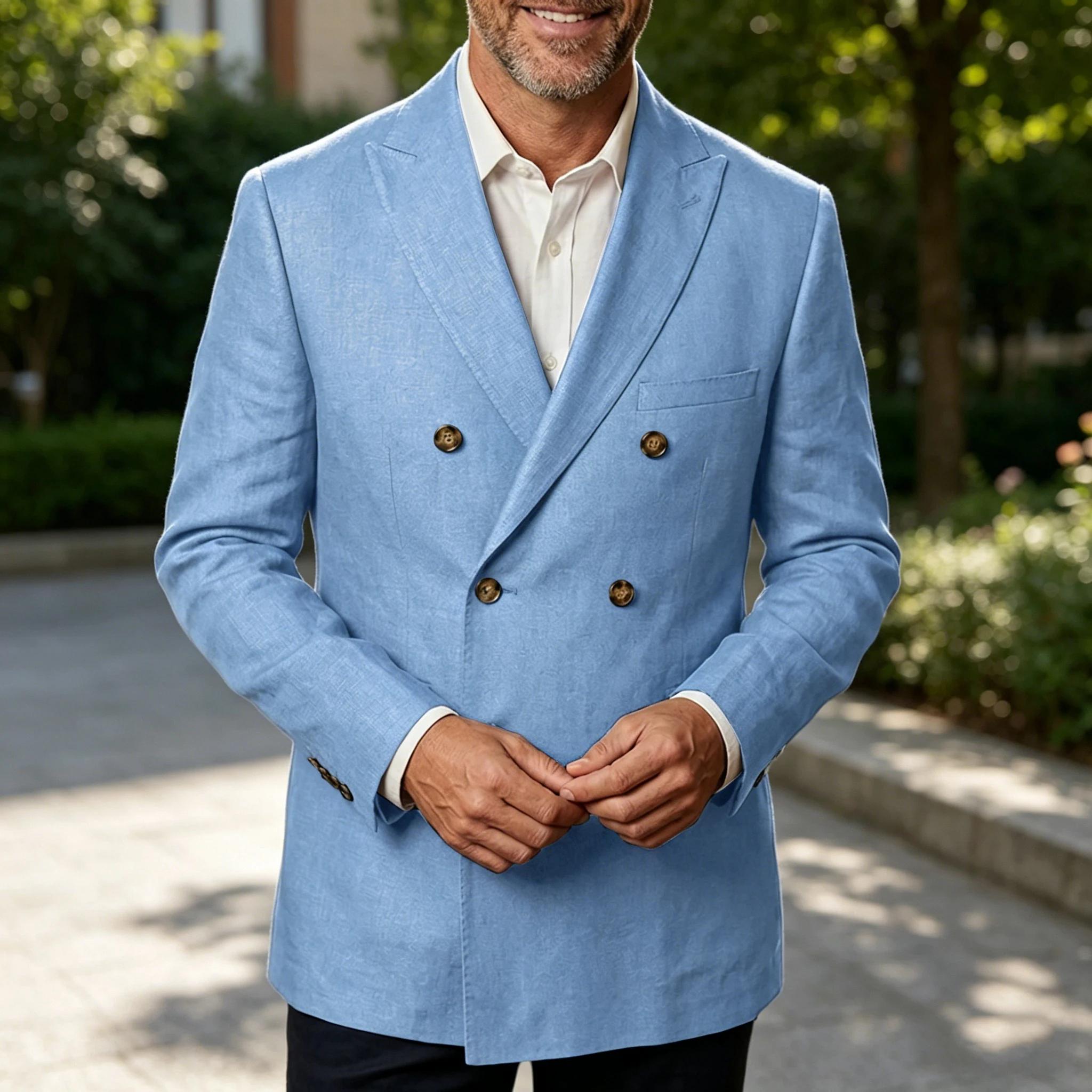 Blazer en lin non doublé pour homme