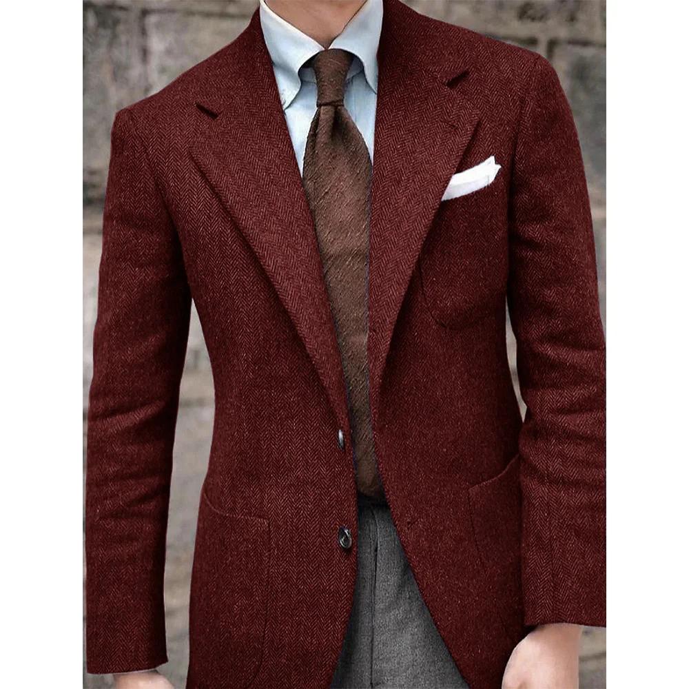 Veste de costume à chevrons pour hommes