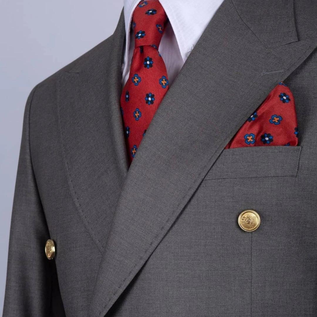 Costume 2 pièces gris foncé pour hommes