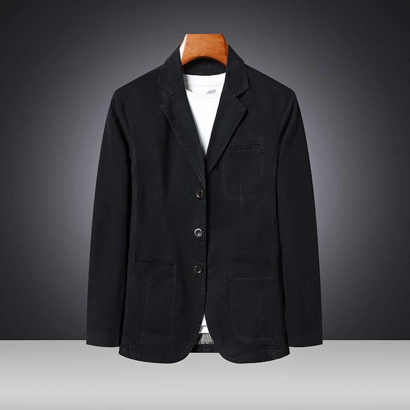 Nouvelle Veste Style 2026 Printemps-Automne – Costume Décontracté pour Homme en Pur Coton Coupe Ample