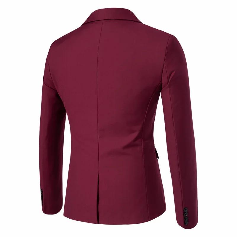 Ensemble de 2 pièces Costume décontracté pour homme Veste et gilet Coupe ajustée Couleur unie Soirée