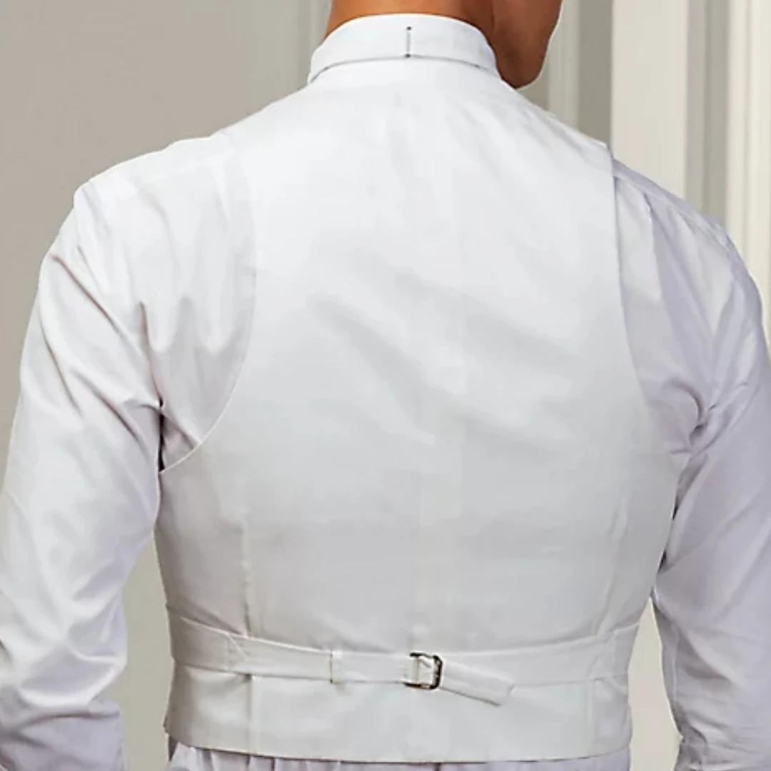 Gilet blanc avec revers pour hommes